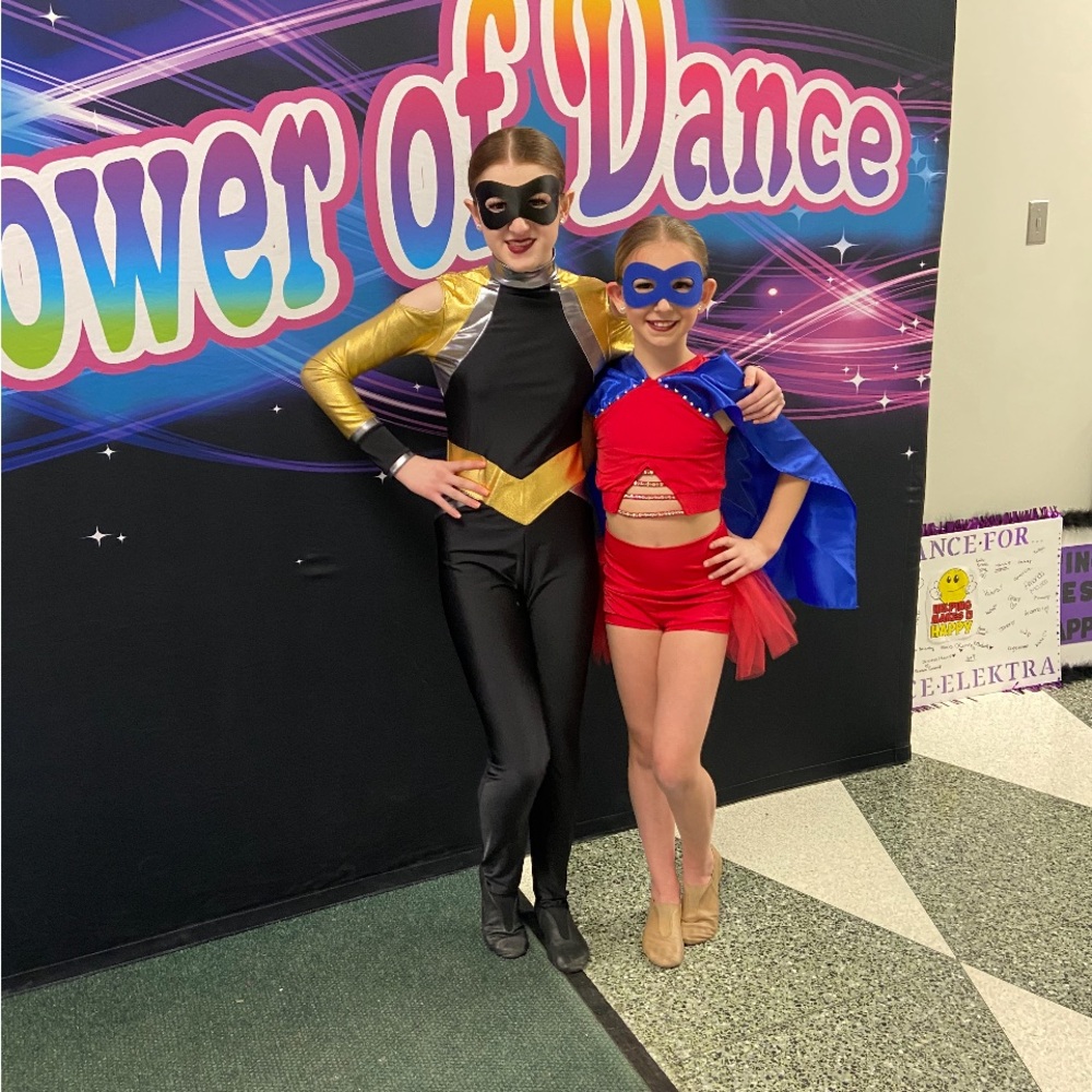 Balera Red and Blue Super Hero Dance Costume Set with Eye Mask